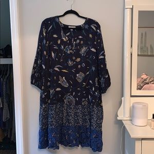 Navy Printed Dress
